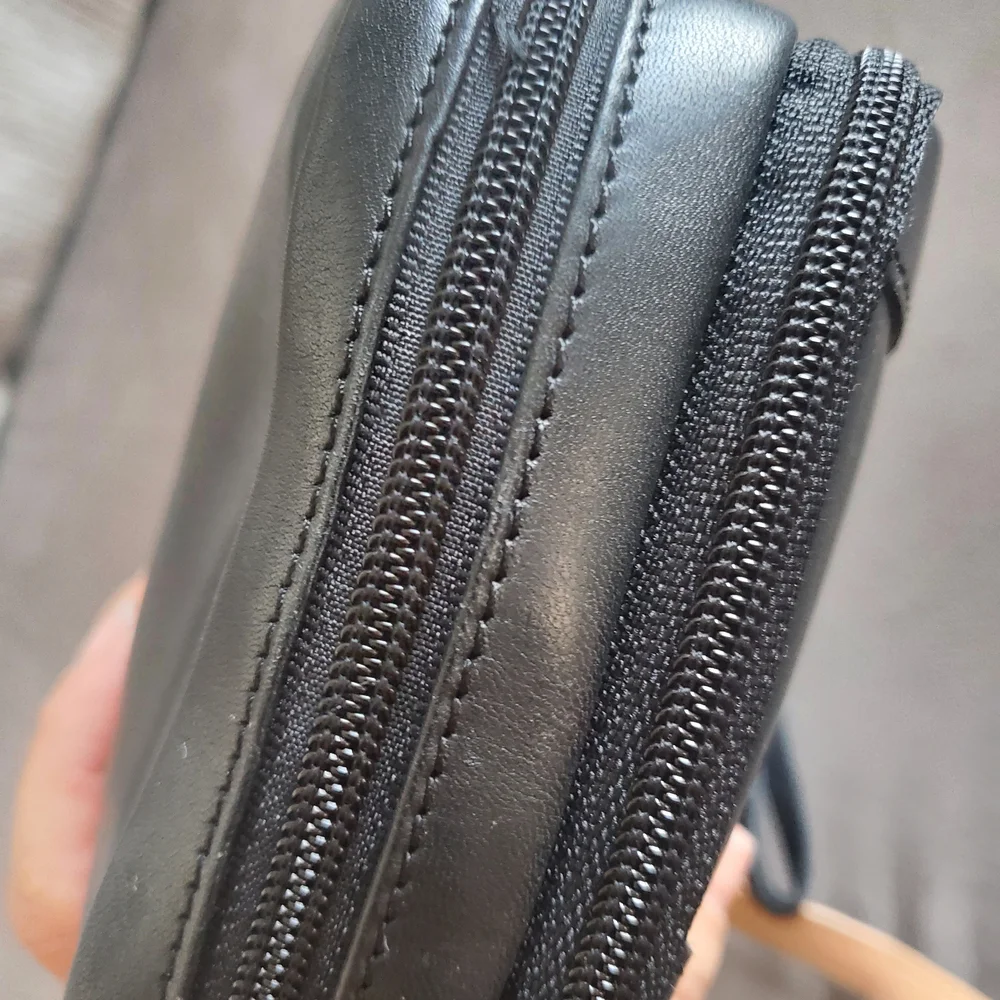 L.L. Bean Vintage Black Leather Planer, Wallet Organizer Bag Mens